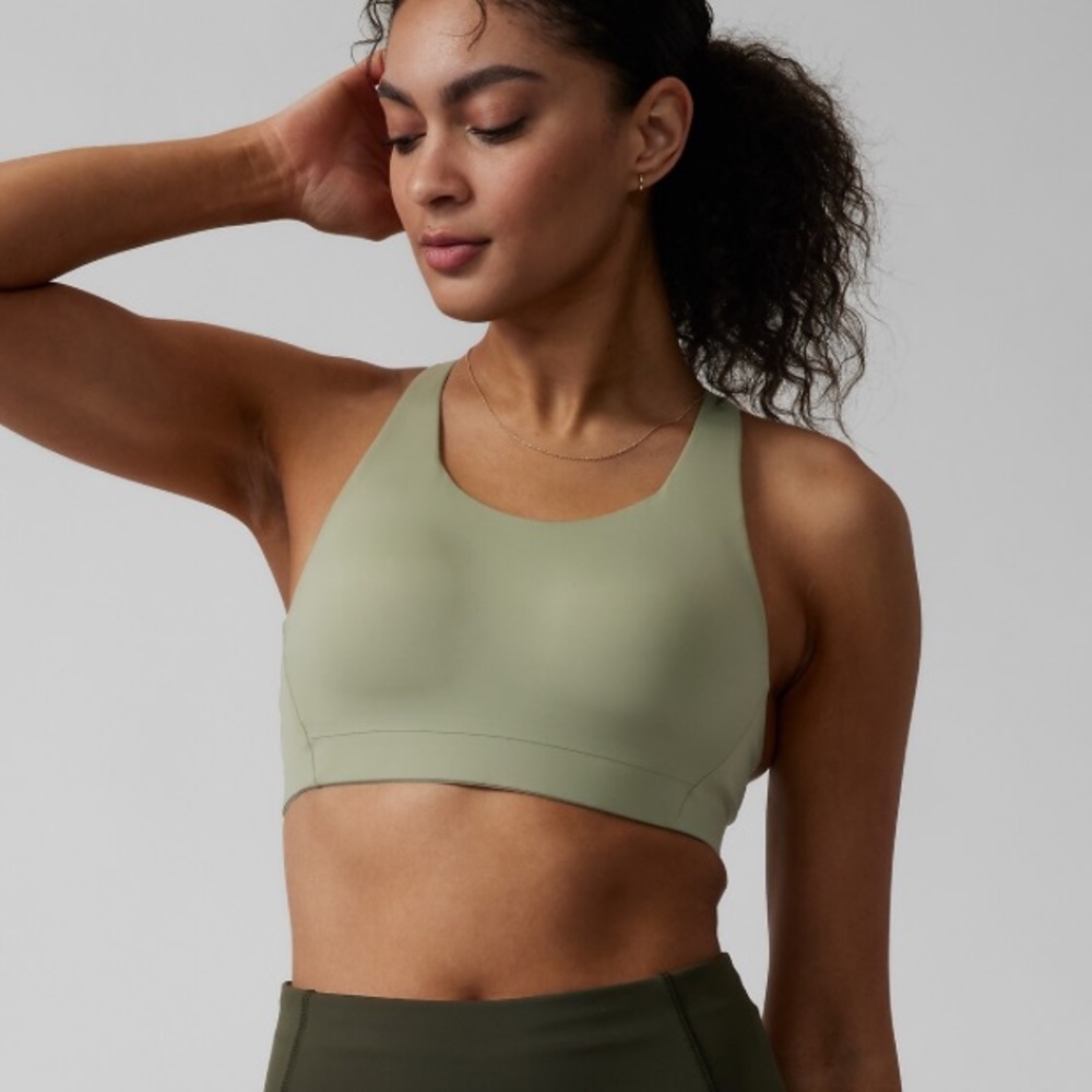NWT 34DD Athleta Women’s Sports Bra Advance Bra Sage Green B-G High Impact - Picture 2 of 10